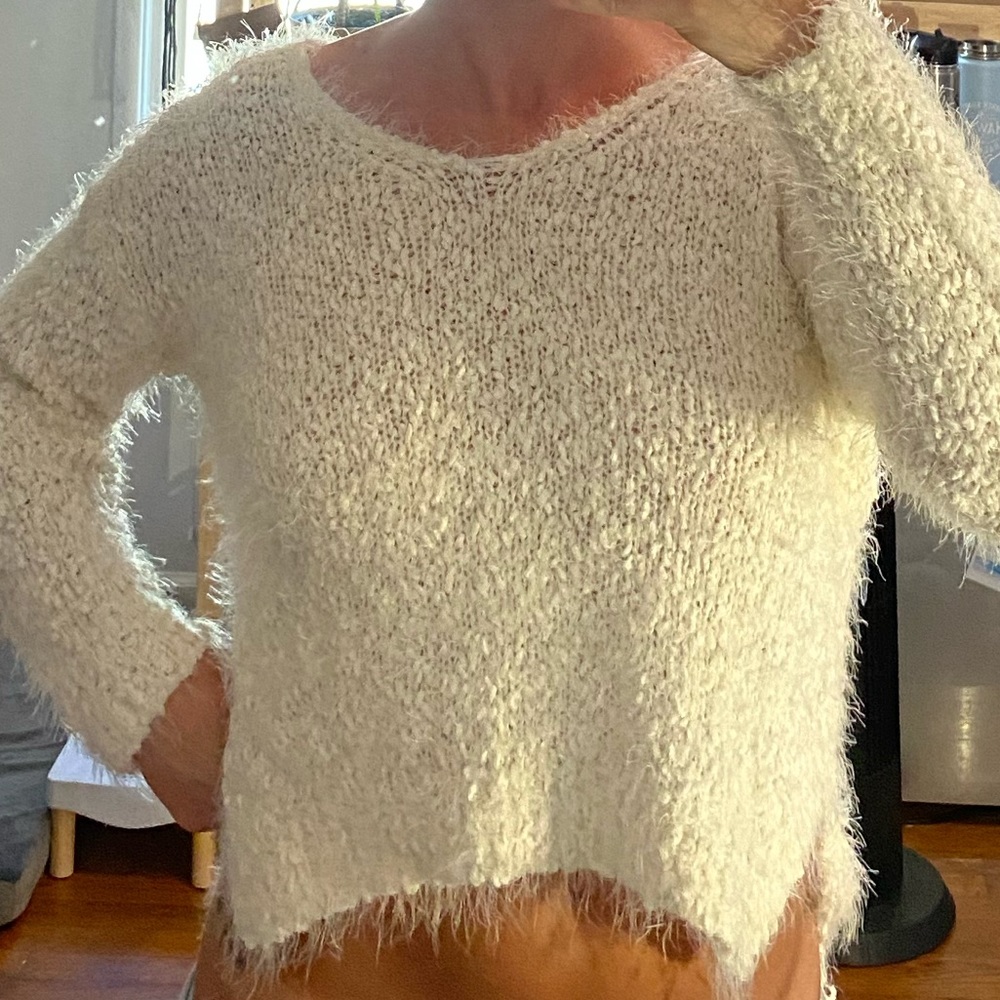Off white fuzzy sweater